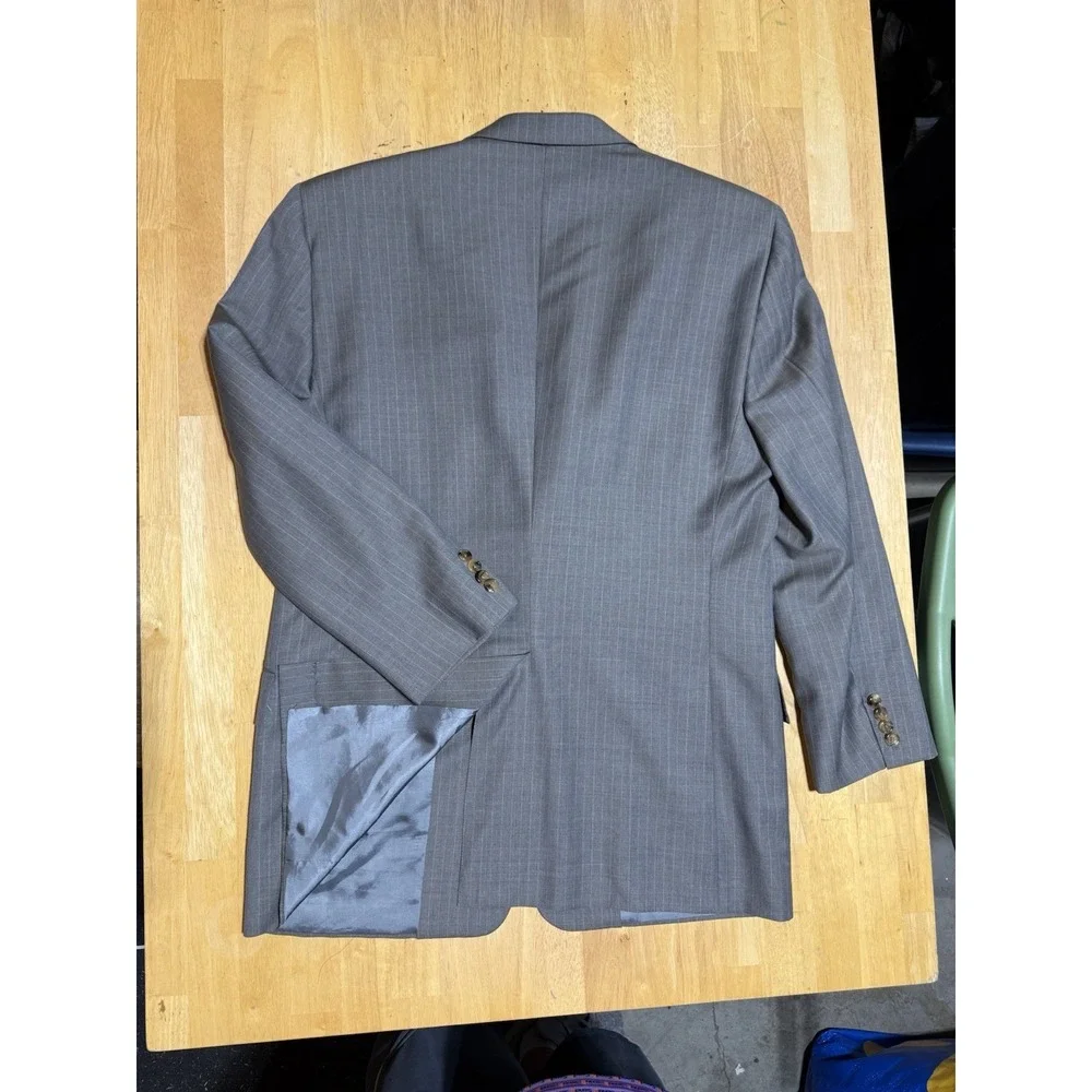 Hickey Freeman Nordstrom Blazer 41R Gray Pinstripe Wool USA Union Made